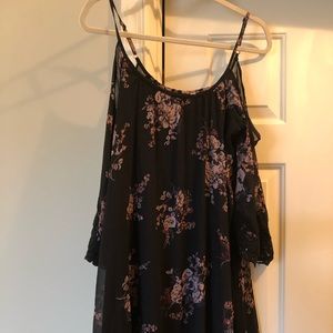 Xhilaration dress Black with fuchsia flowers